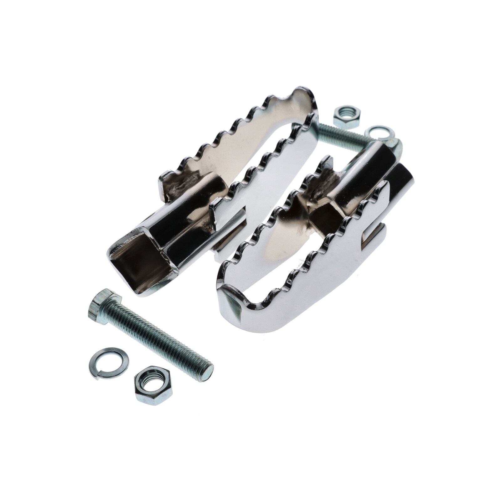 Fußrasten Satz Metall Krallenrasten chrom für Motorrad Cross Offroad Enduro Motocross