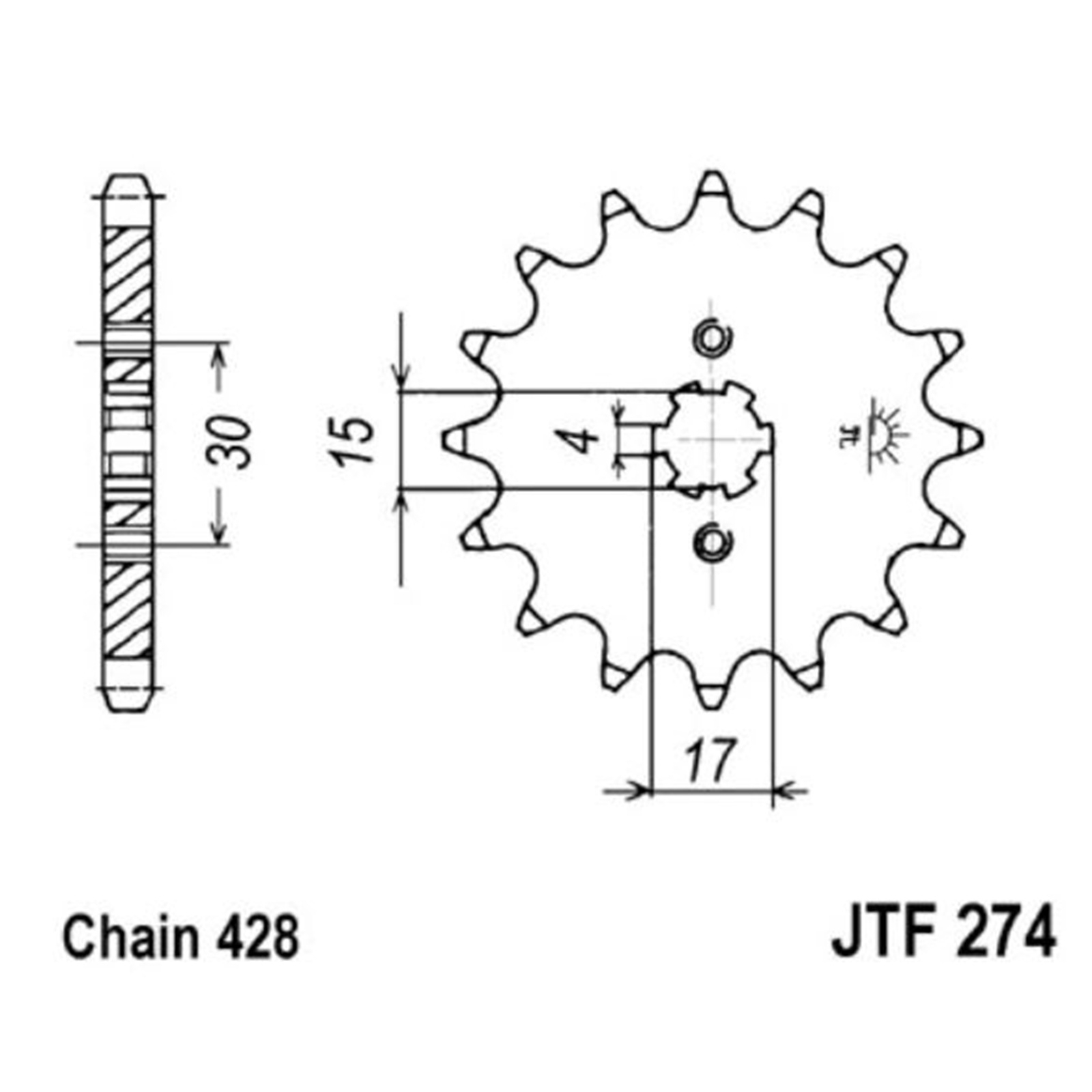 JT Ritzel 13 Zähne Teilung 428  / 274.13 JT Sprockets
