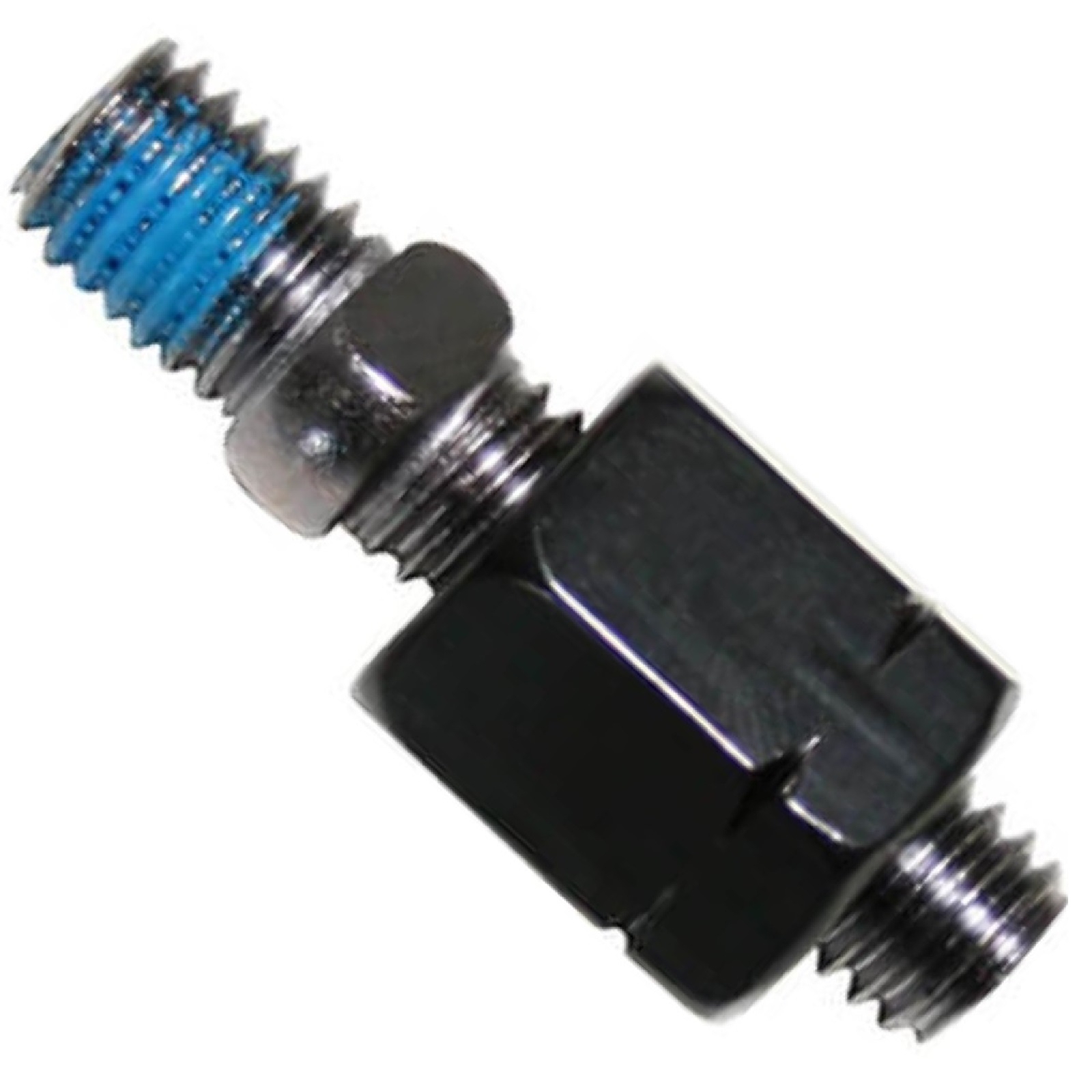 Spiegeladapter M8 Linksgewinde schwarz auf M8 Rechtsgewinde aus Stahl