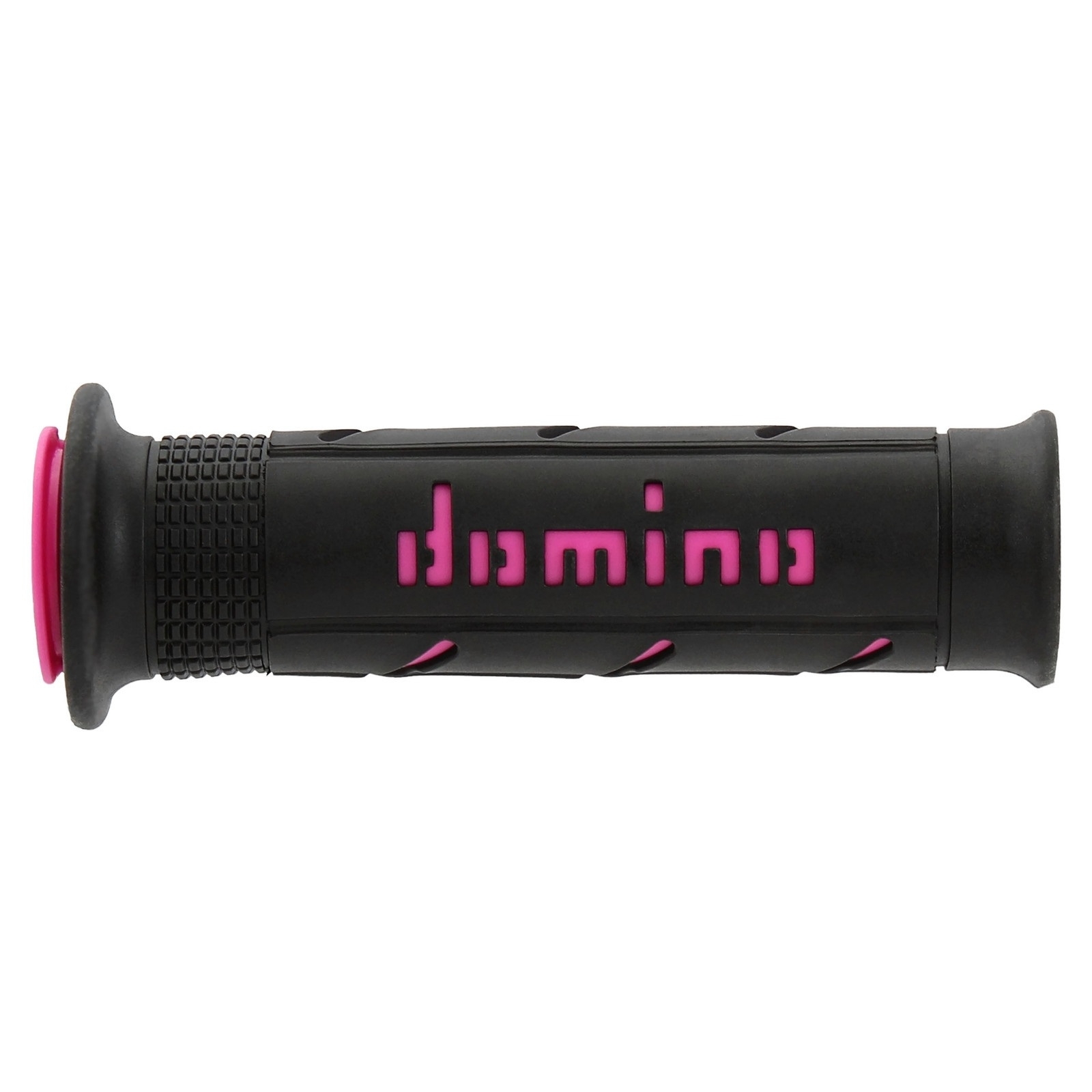 Domino Zweikomponenten Griffgummi Paar Schwarz-Fuchsia 22/26mm für Straßenmotorräder Roller