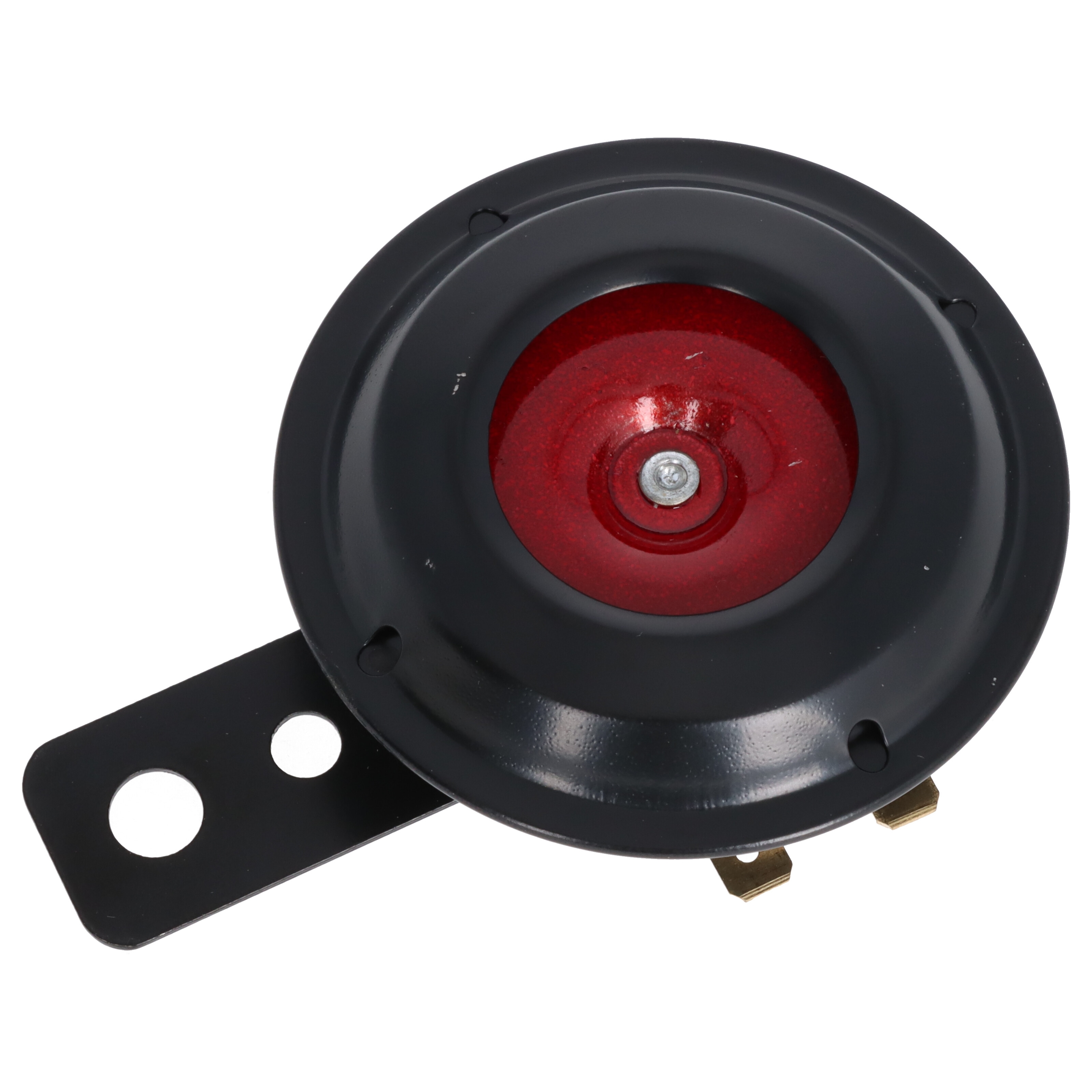 Motorrad Hupe schwarz/rot, 12 Volt, 71 mm