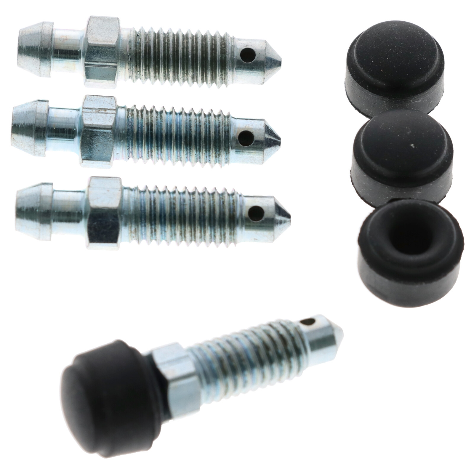 4x Quick Brake Bremssattel Entlüfterschrauben Entlüftungsventile M8x1.25x35.5 mit Kappen