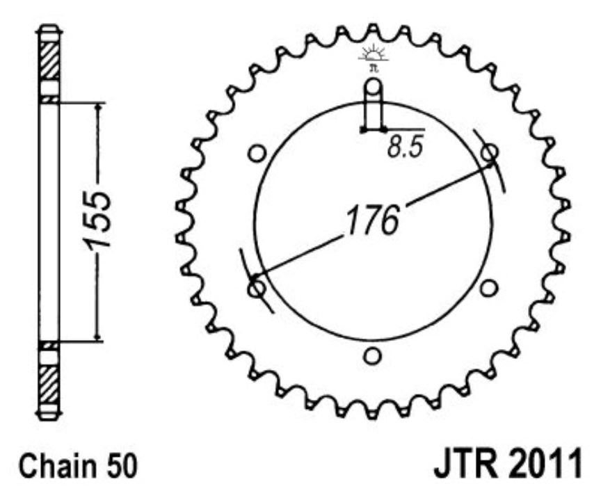 JT Kettenrad 45 Zähne Teilung 530 / JTR2011.45