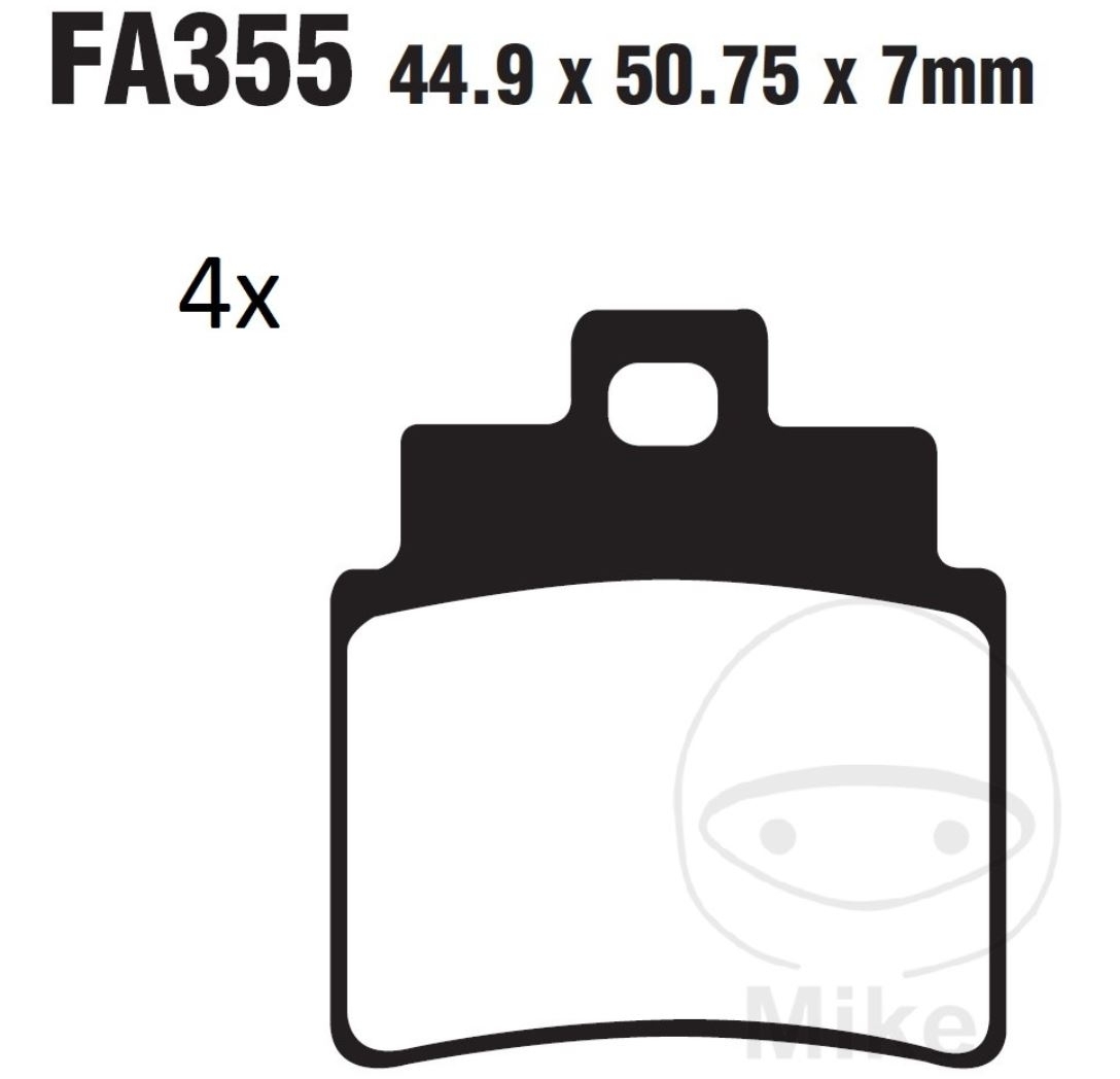 EBC Bremsbeläge SFAC355/4 für Kymco SYM Grand Dink GTS Joymax i 125 250 300