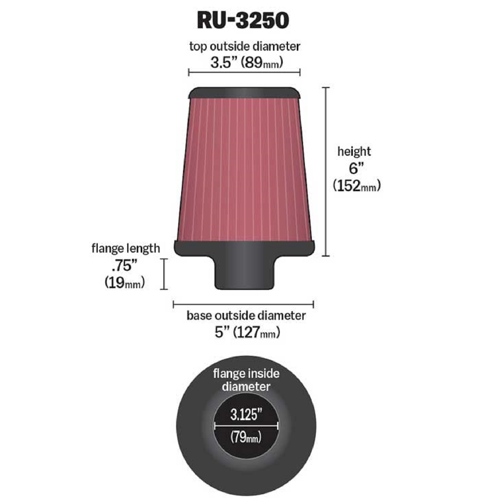 K&N Universalluftfilter Universeller Einsatz Auto Quad Motorrad Maschinen