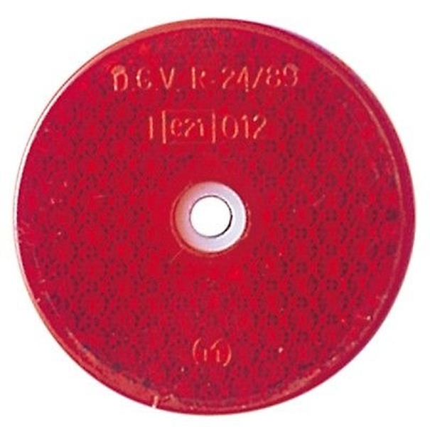 Reflektor / Rückstrahler rot rund E-geprüft 60 mm