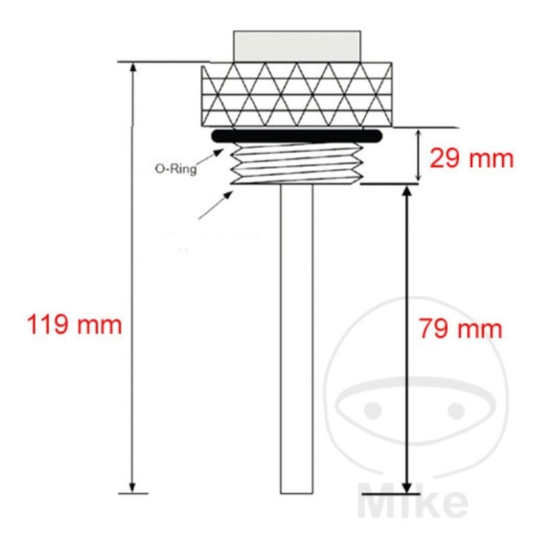 Öltemperatur Direktmesser Ölthermometer Gesamtlänge 119 mm Gewindelänge 29 mm