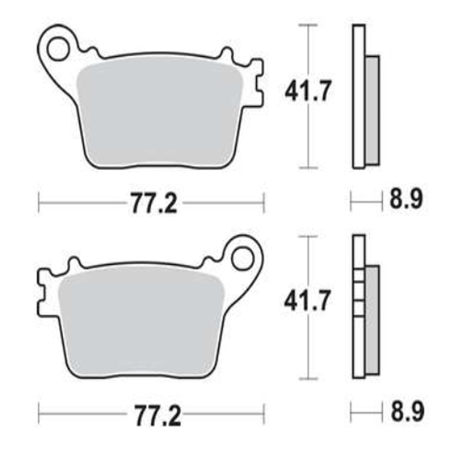 TRW MCB784SH Sintermetall Bremsbeläge hinten für Honda CBR Suzuki GSX-R Yamaha YZF-R1 Kawasaki ZX-10R