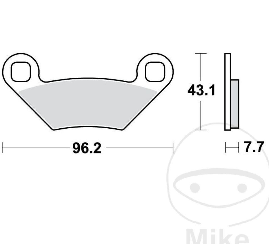 TRW MCB855SI Sintermetall Bremsbeläge hinten für Polaris Sportsman 400 500 550 570 800 850 1000