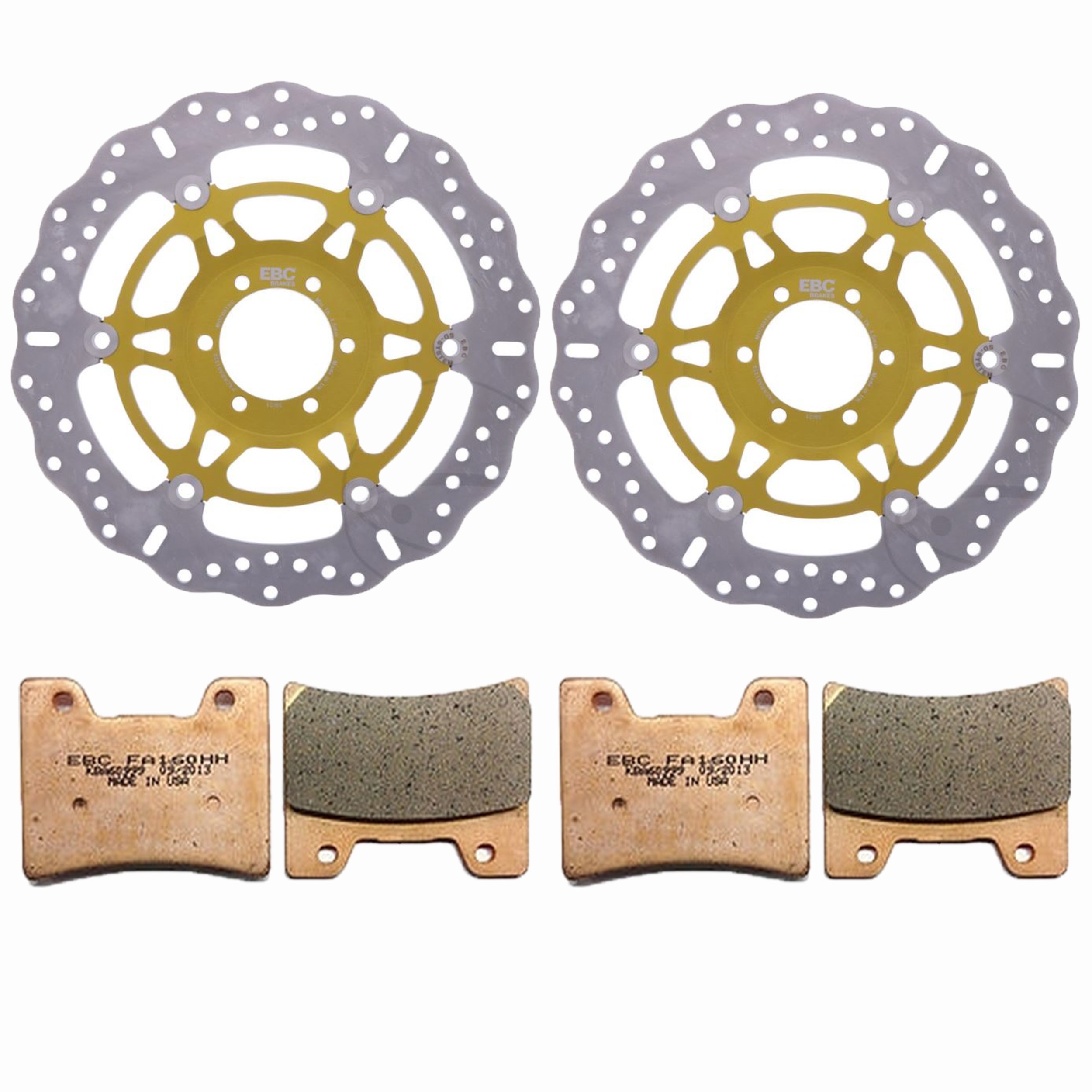 EBC Bremsen Set vorne 2xMD2001XC + 2xFA160HH für Yamaha FZR 600 FZR600 TDM850 TDM 850