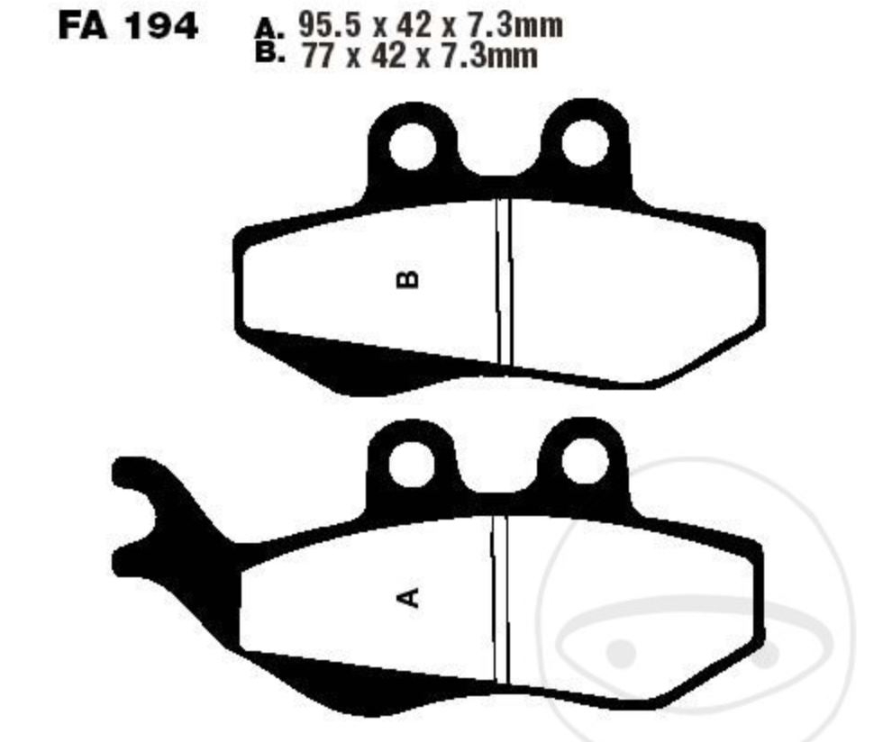 EBC Bremsbeläge SFAC194 für Gilera Benelli Runner DNA X VXR GP Velvet LC AC