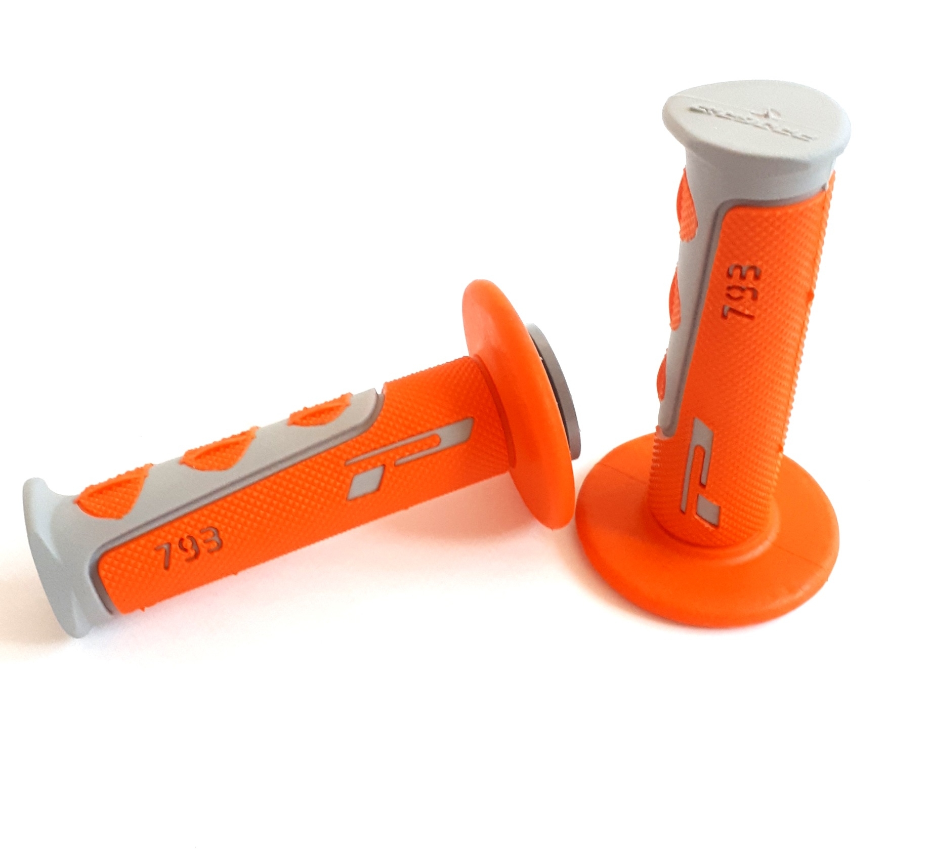 Progrip Supermoto Griffgummi Grau-Orange 22mm Moto Cross Enduro MX Bike Griffe