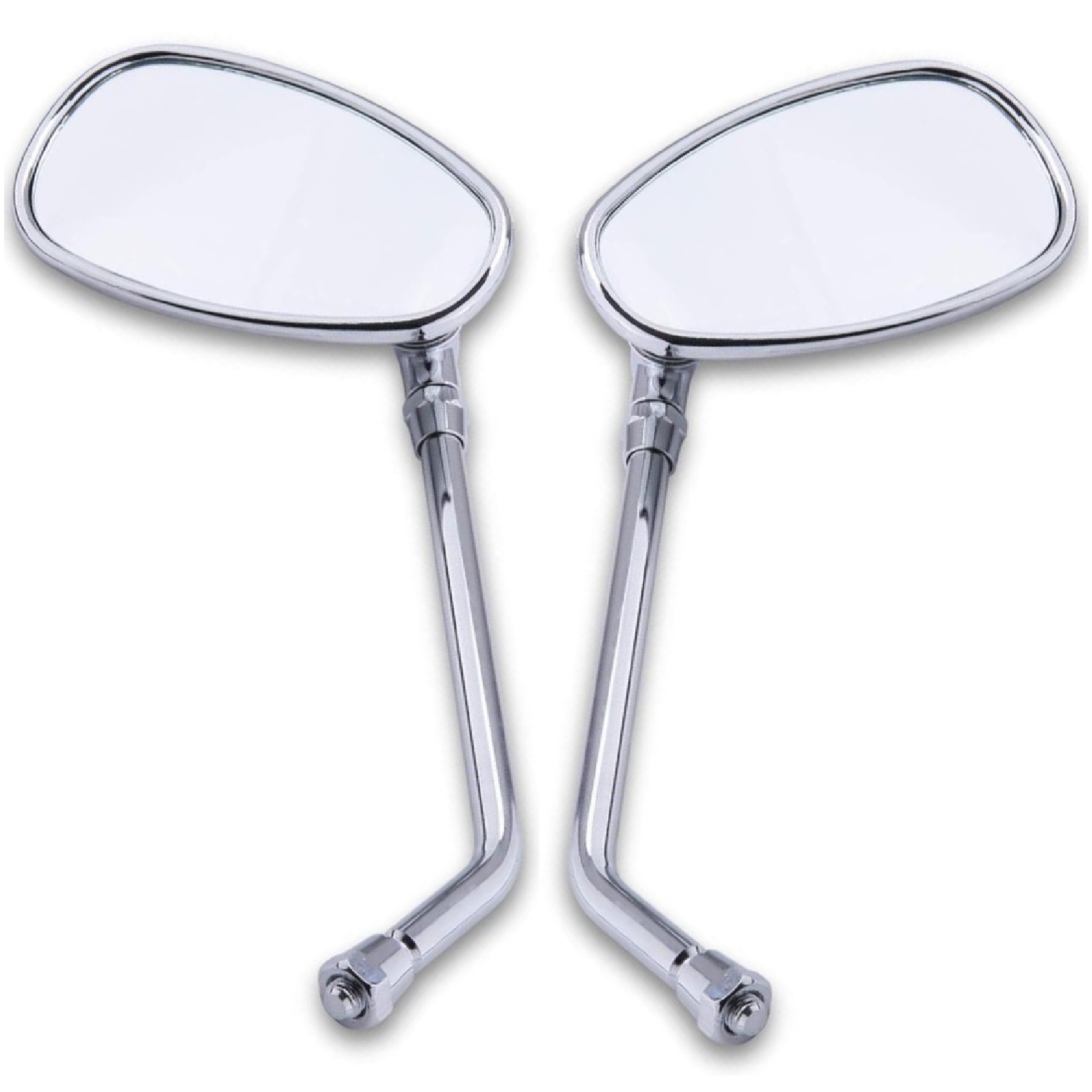 Spiegelpaar Universal in Chrom mit M10 Rechtsgewinde Naked Bike langer Arm
