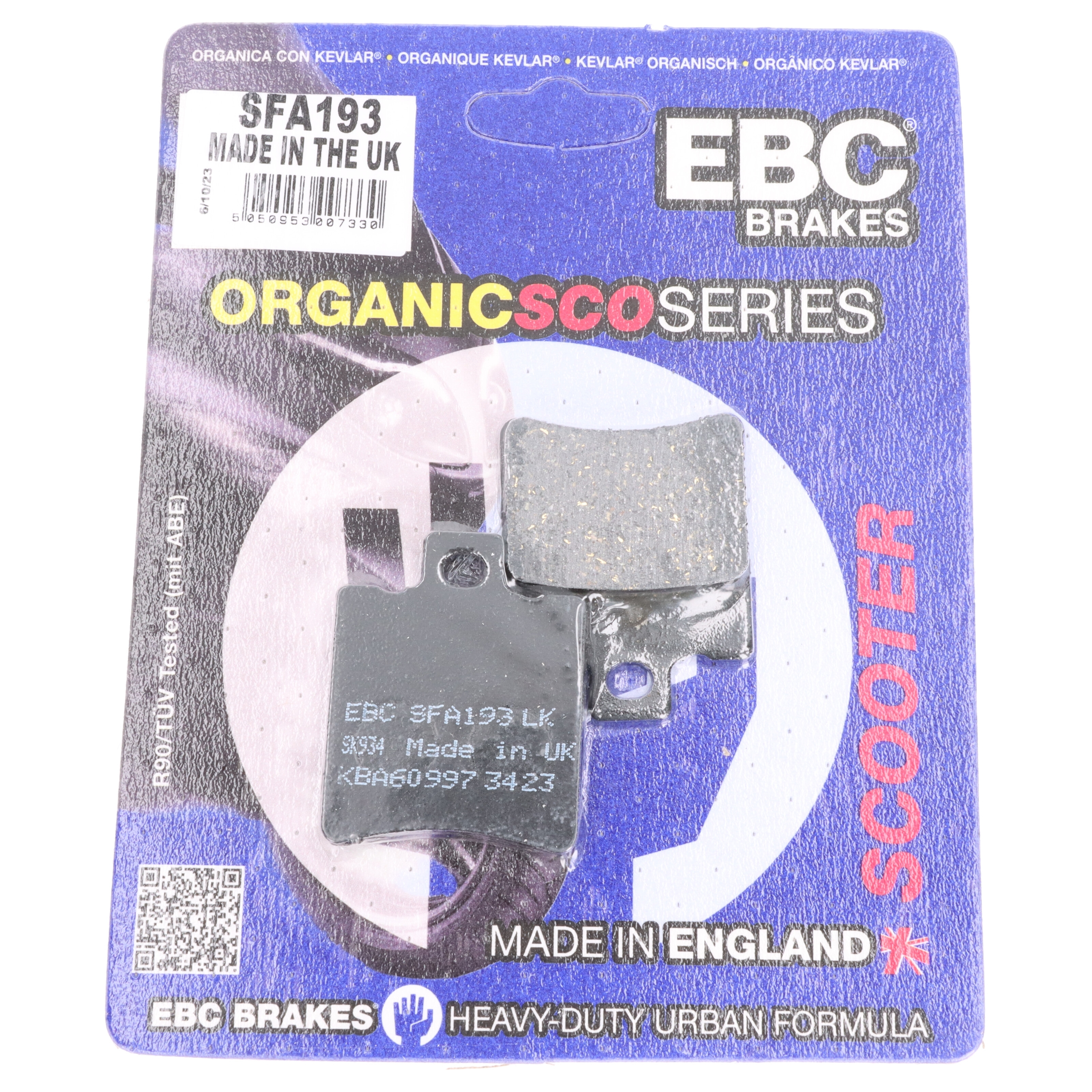 EBC SFA193 Scooter Bremsbeläge für Yamaha Suzuki Piaggio Aprilia Amico Gulliver Rally SR Scarabeo etc 50