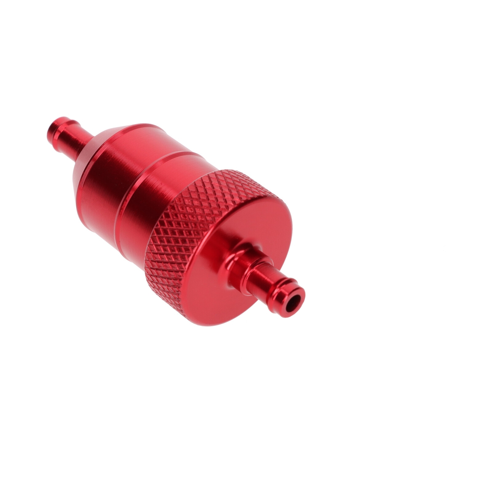 Mini CNC Kraftsstofffilter Benzinfilter 6mm Alu rot Motorrad Moped Quad ATV