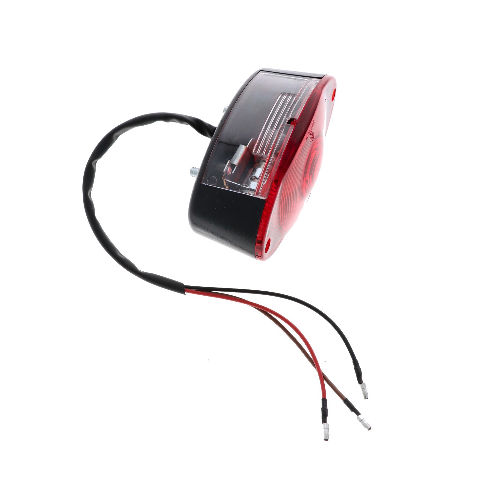 Universal Rücklicht Rückleuchte schwarz mit Kennzeichenbeleuchtung für Motorrad Roller M6 x1.0