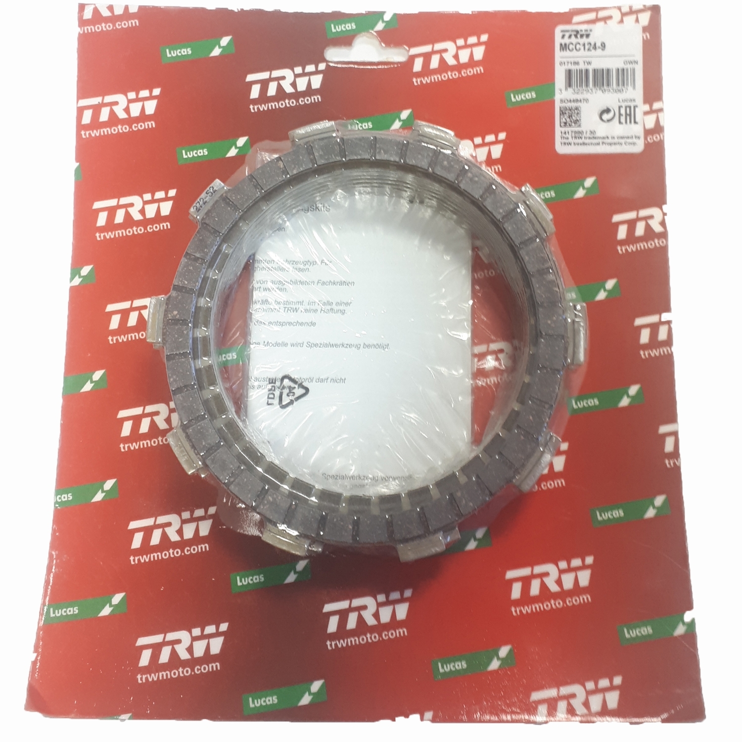 TRW MCC124-9 Kupplungslamellen für Honda Hornet CB600F CB600S F2 S