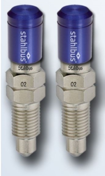 2x stahlbus Schnell-Entlüfterschraube Entlüftungsventil 3/8 Zoll-24UNFx16 + Alukappen Blau