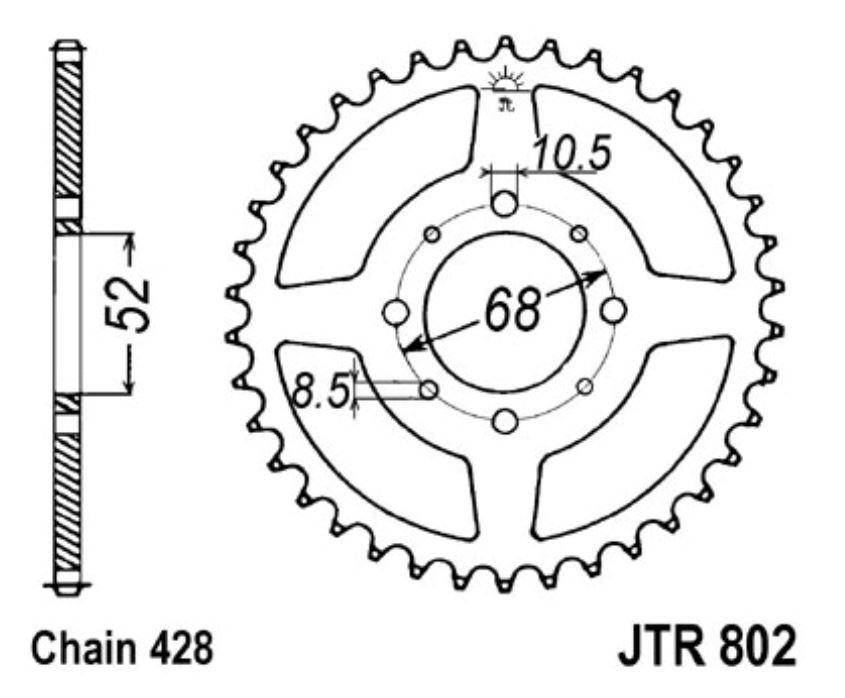 JT Kettenrad 32Z Teilung 428 JT Sprockets JTR802.32