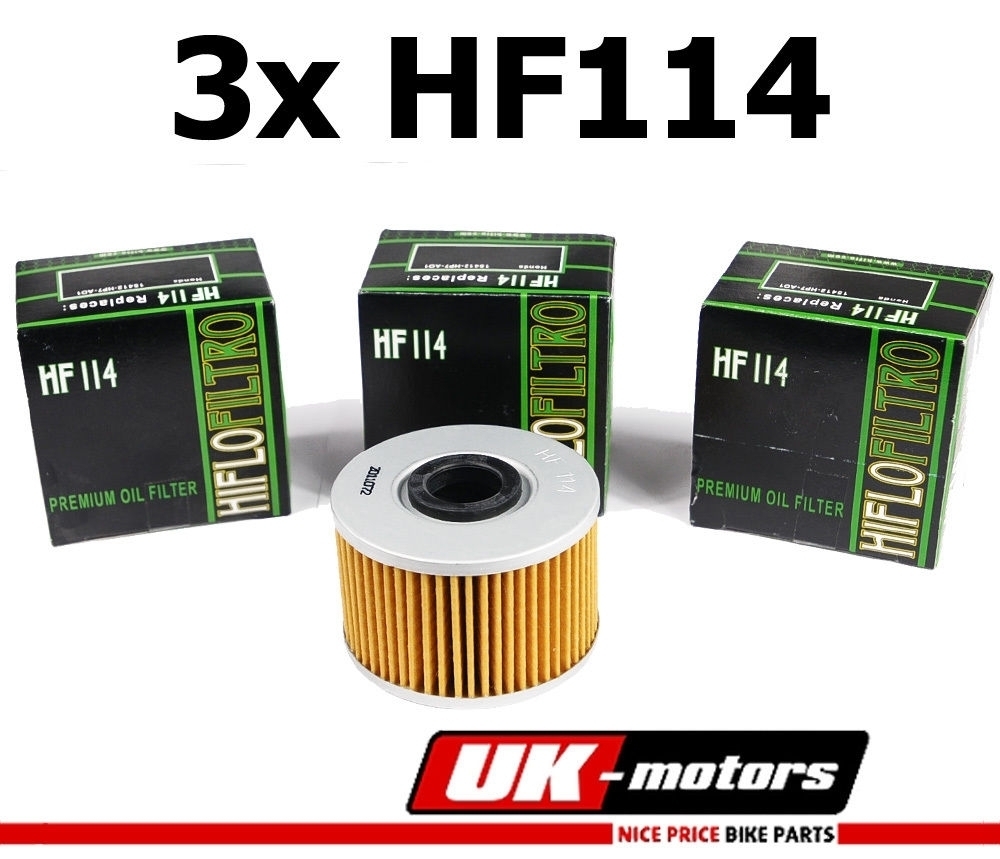 3x Hiflo HF114 Ölfilter für Honda Fourtrax TRX 420 TRX 500 TRX 520