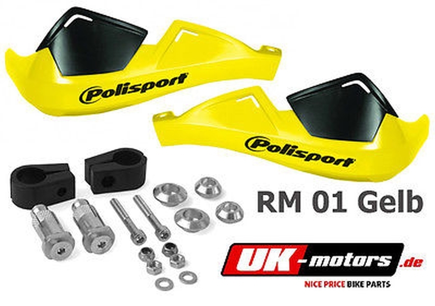 Polisport EVO Handprotektoren Gelb für Husaberg Motocross MotoX Supermoto Quad