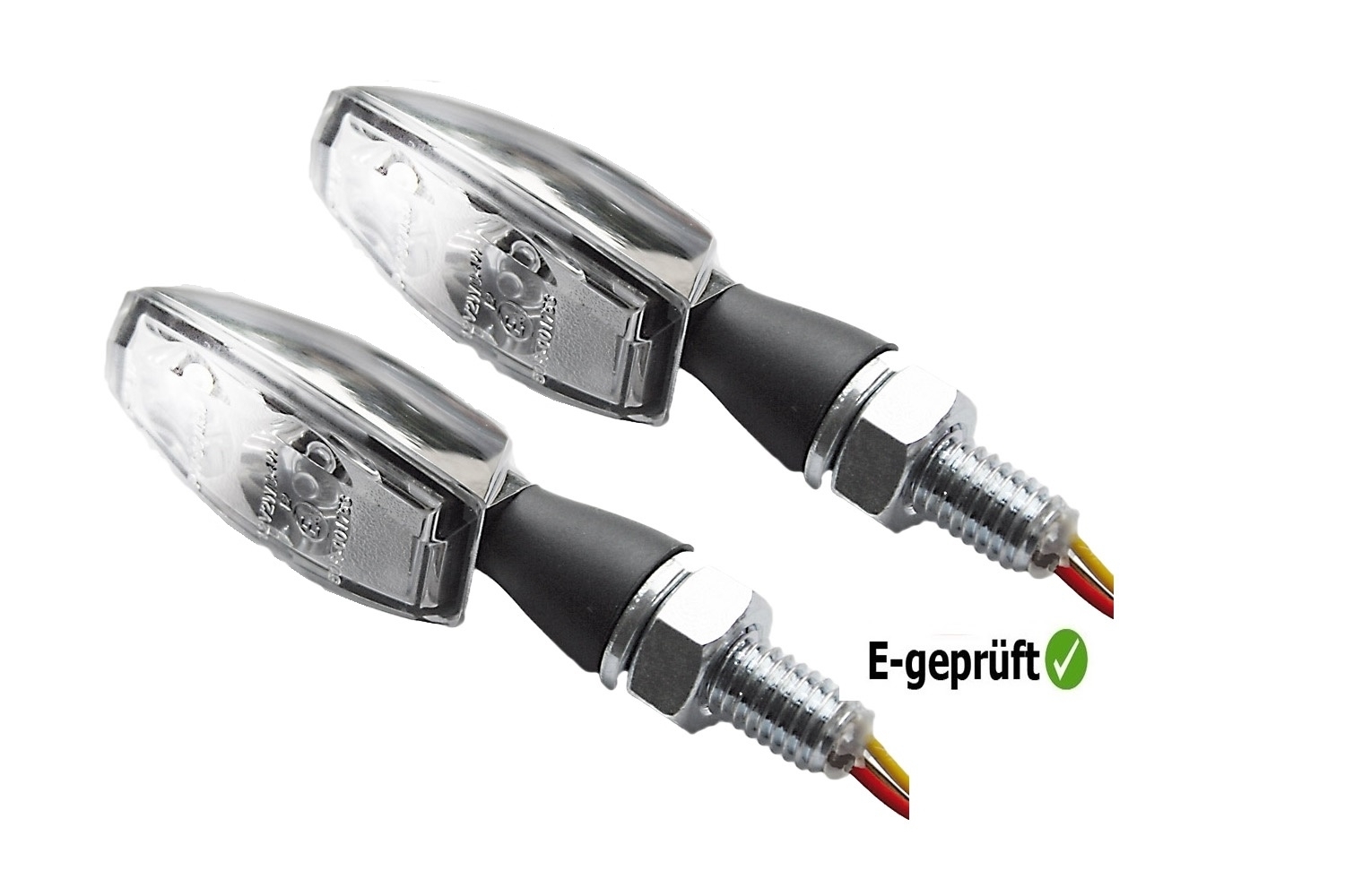 LED Blinker Positionsleuchten Einheit verchromt M8-Gewinde