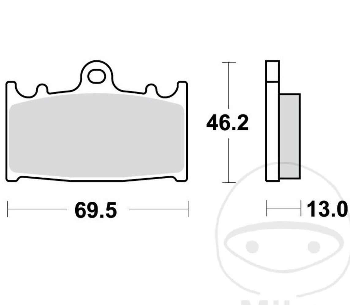 TRW MCB741 Bremsbeläge hinten für Suzuki Intruder VL1500 LC AL2111 C1500 AL2111 2002-2009