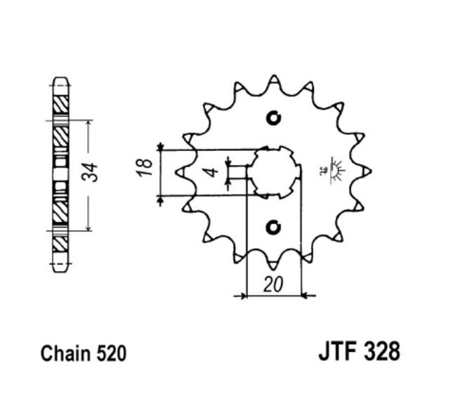 JT Ritzel 12 Zähne Teilung 520  / 328.12 JT Sprockets