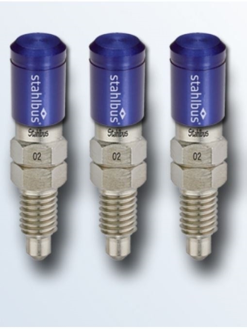 3x SB-110312 stahlbus Schnell-Entlüfterschraube Entlüfterventil M8x1.25x20 +Ventilkappen Blau