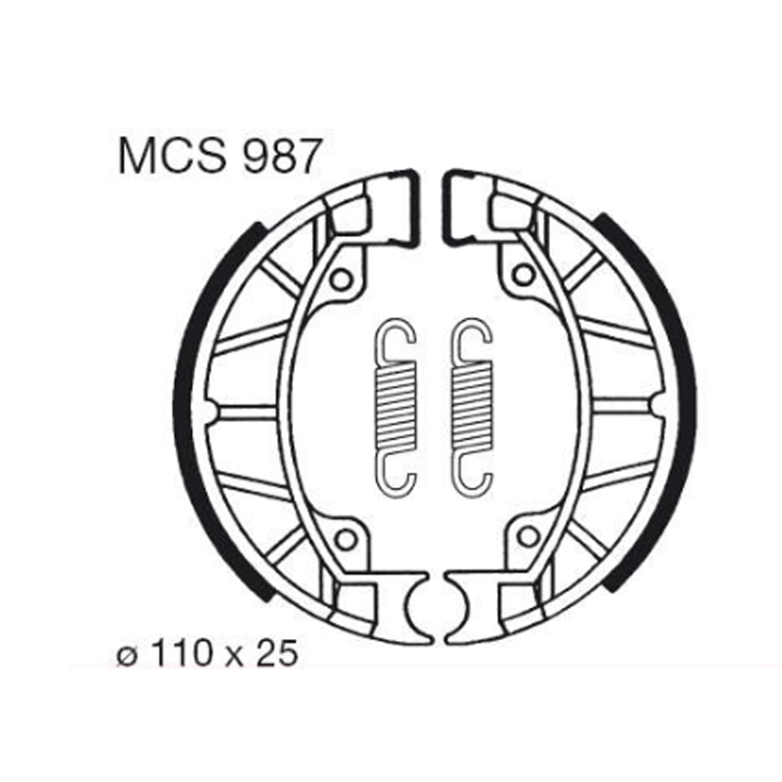 TRW MCS987 Bremsbackensatz vorne für Piaggio Sfera 50 1TT 1991-1996 NSL1T mit Federn