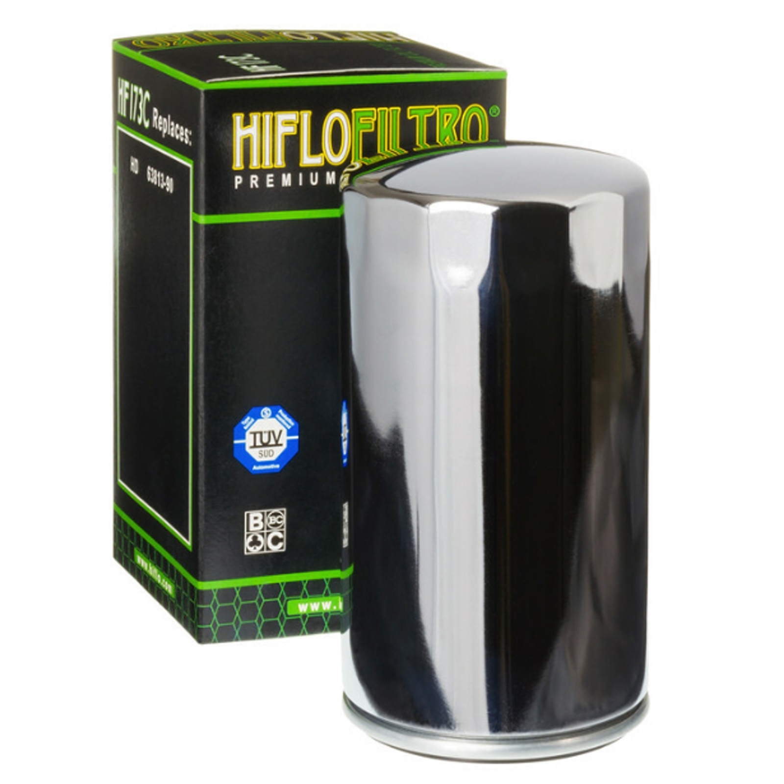 3x Hiflo HF173C Ölfilter verchromt für diverse Chopper