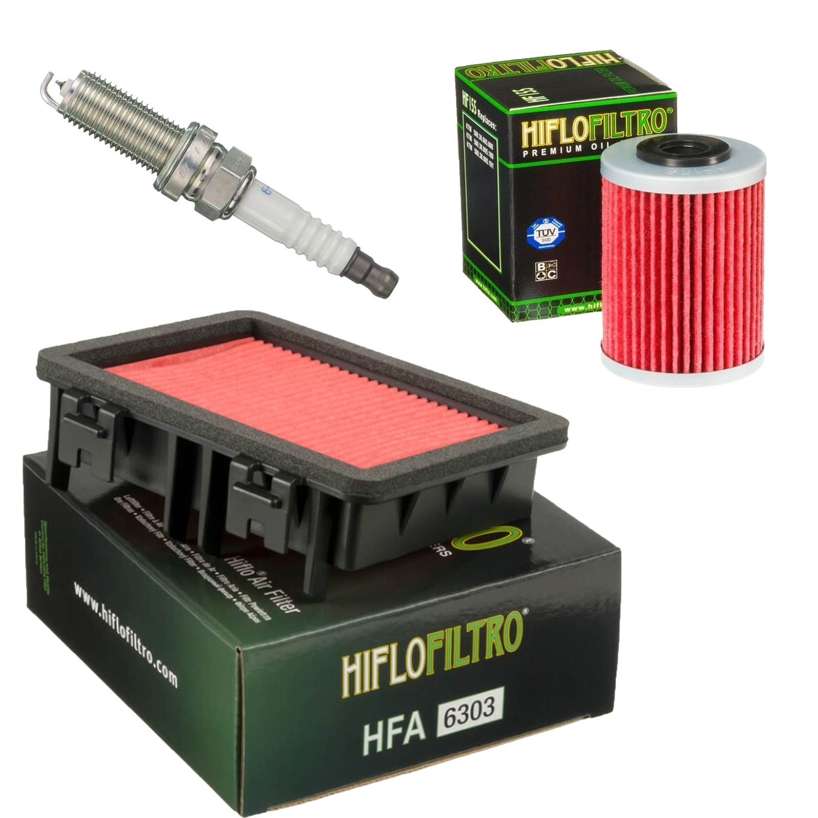 Inspektionskit für KTM Duke RC 125 390 Adventure 390 Husqvarna Svartpilen Vitpilen Filter + Zündkerze