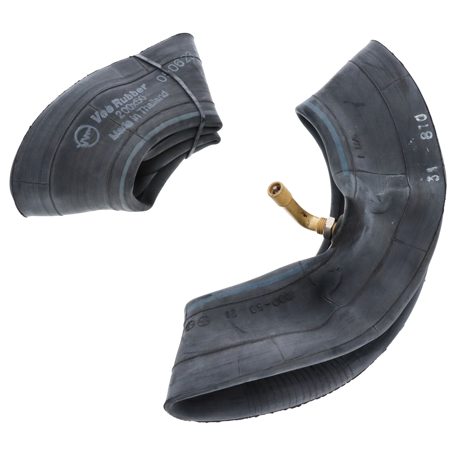 2x Reifenschlauch Schlauch für Rollstuhl 200x50 7 x 3/4 90°/90° mit Autoventil Winkelventil