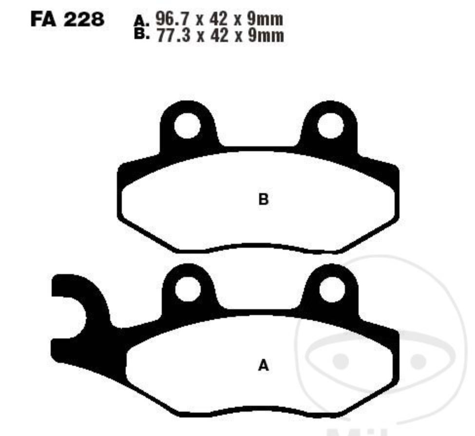 EBC Bremsbeläge FA228 für Honda CA CMX 250 Kymco Stryker MZ/MUZ RT Sachs ZZ ZX