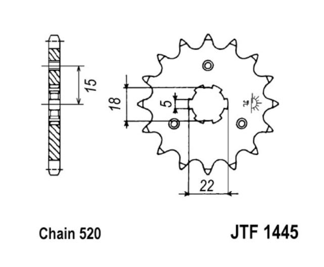 JT Ritzel 11 Zähne Teilung 520  / 1445.11 JT Sprockets