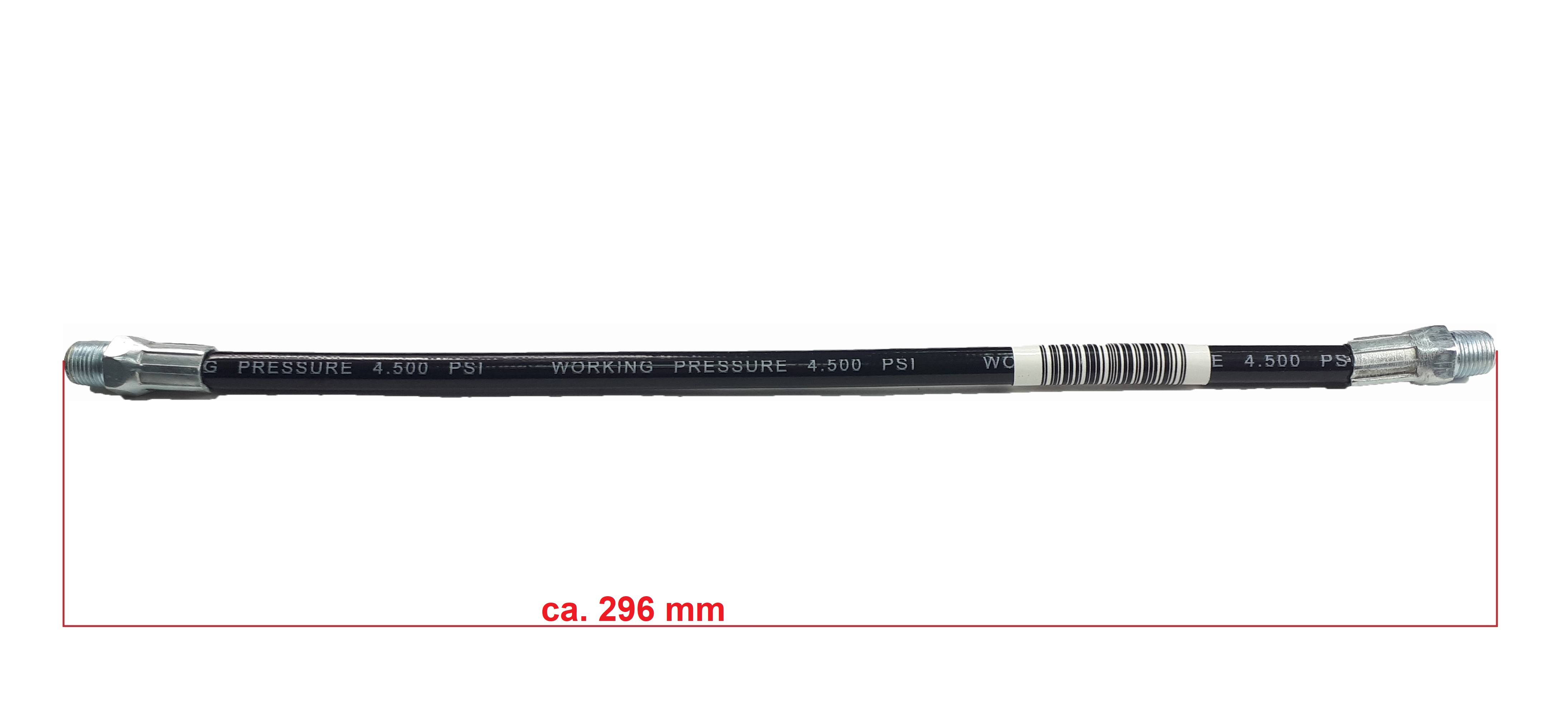 1x 296mm Panzerschlauch M10 Gewinde für Fettpresse Hebelfettpresse