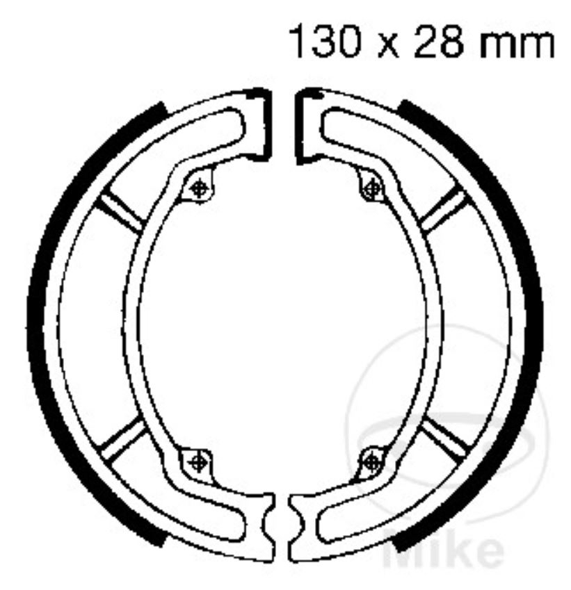 Bremsbacken mit Federn Y506 130x28mm für Sachs Roadster Bee Yamaha DT BL RD TY