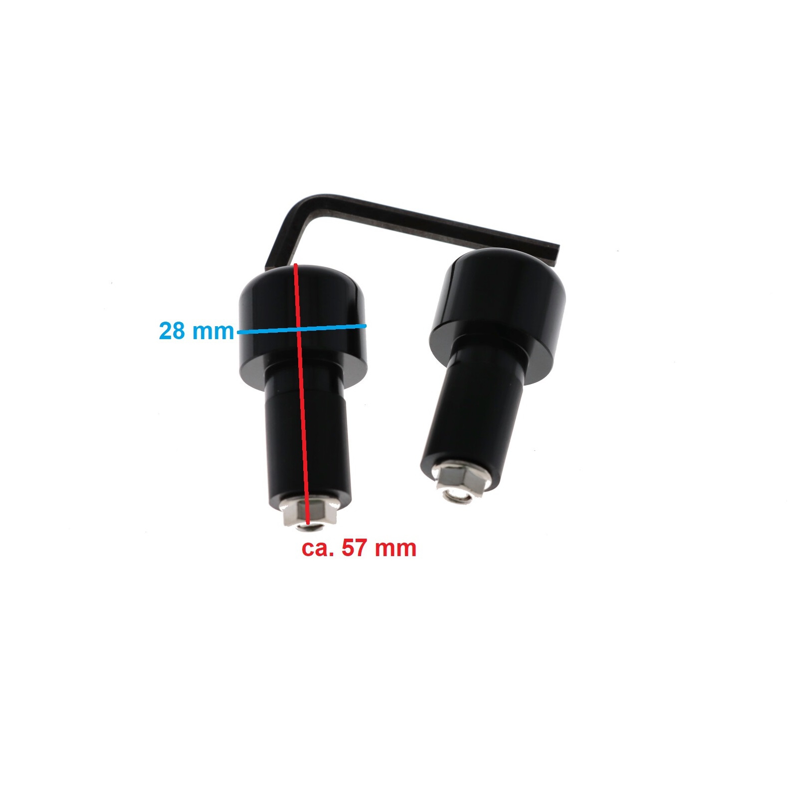 Motorrad Lenkerenden Lenkergewichte schwarz 2x54,5g für Lenker ab Ø17mm