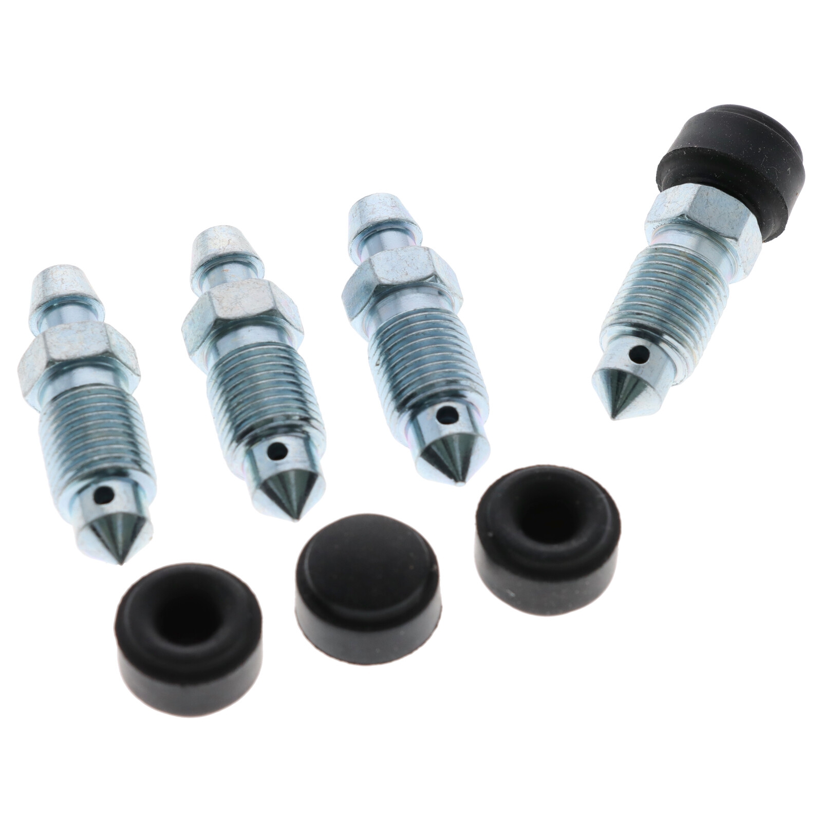 4x Quick Brake 0017-1 Bremsen Entlüfterschraube Entlüftungsventil M10x1x34 SW10 mit Kappen