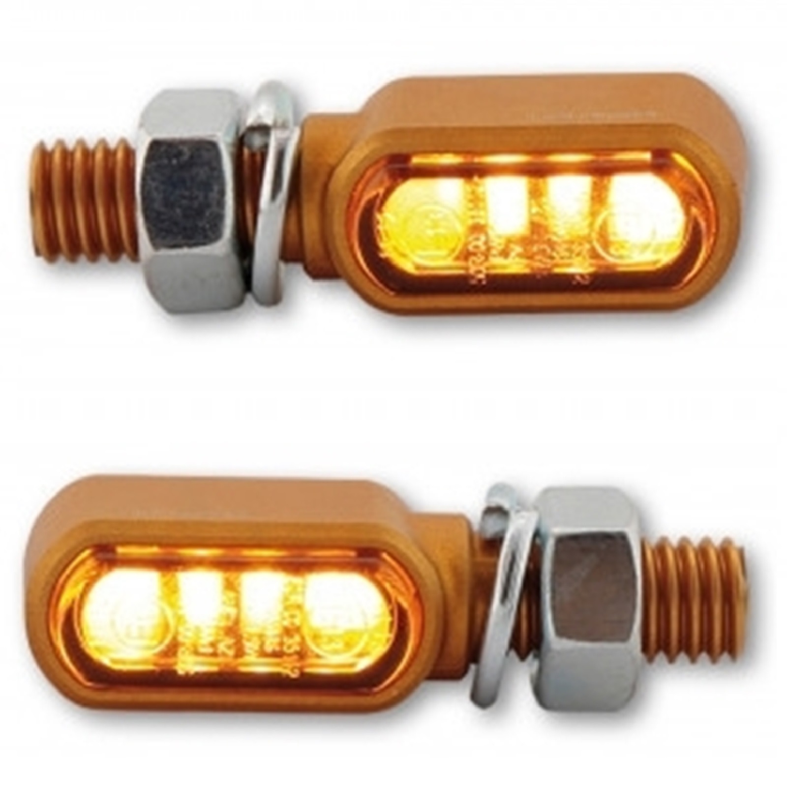 HIGHSIDER CNC LED Blinker LITLLE BRONX, schwarz, getöntes Glas, E-geprüft, Paar