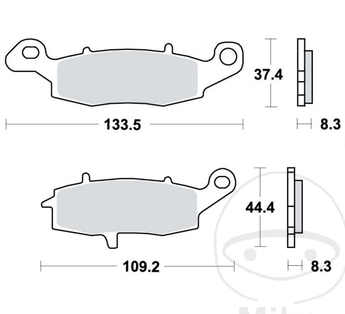 TRW MCB681TRQ Sinter Bremsbeläge für Kawasaki ZR ZZR ZX-6R -9R -10R GPZ Suzuki GSX DL GS GSF SFV SV