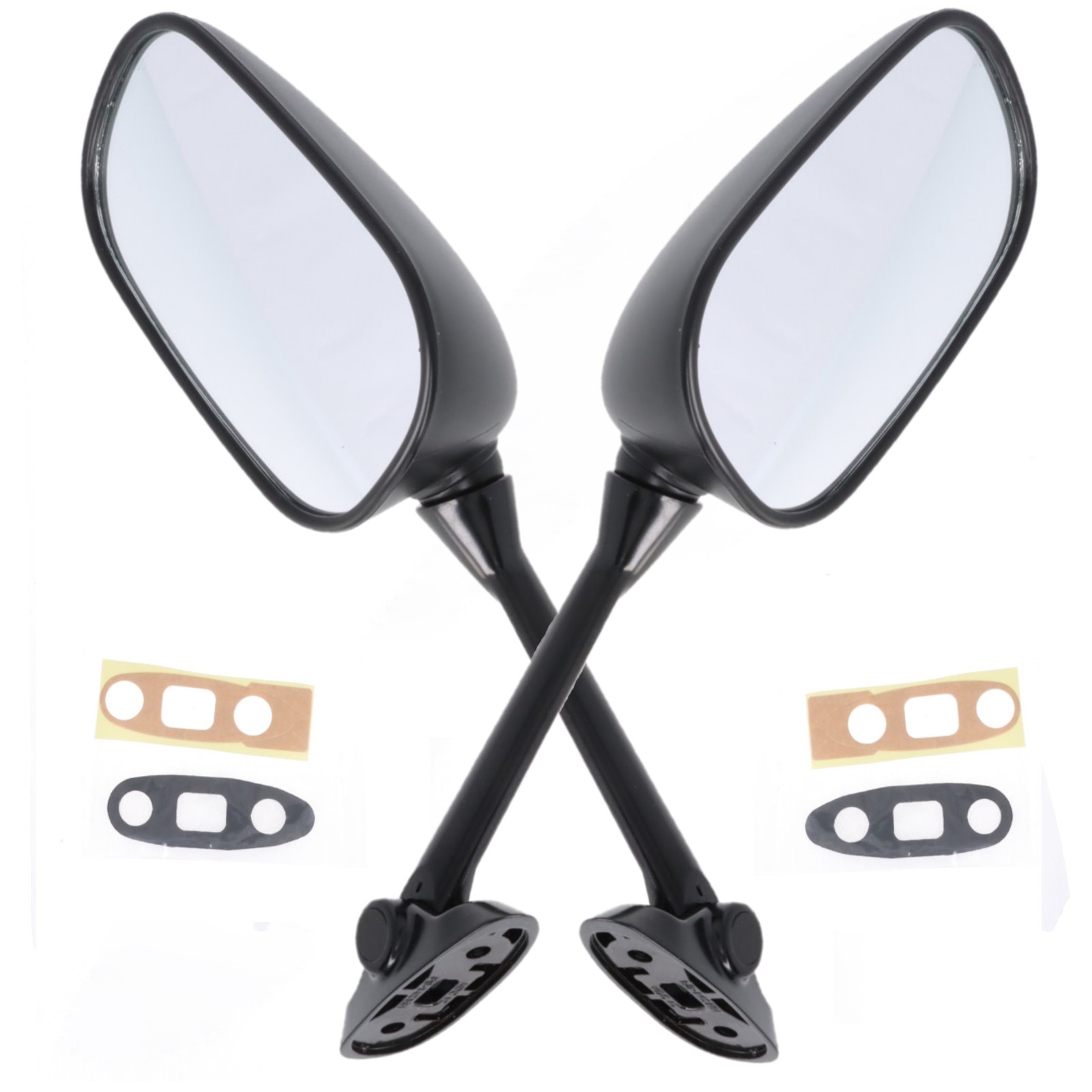 Verkleidungsspiegel Paar für Suzuki GS 500 2004-2008 aus Kunststoff in schwarz e-geprüft