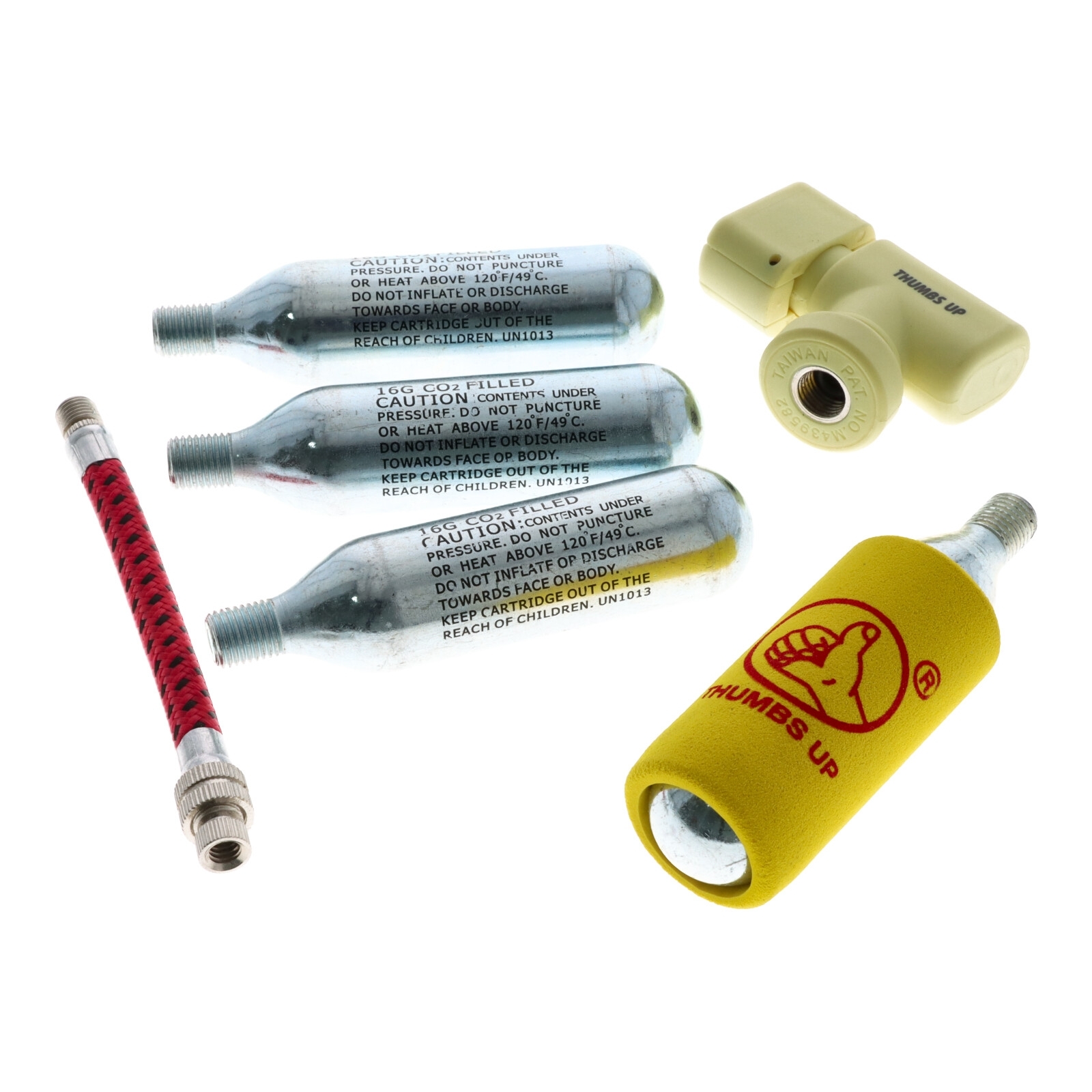 CO² Fahrrad Minipumpe inkl. 3 Ersatzkartuschen à 16g + Kälteschutz Fahrradpumpe