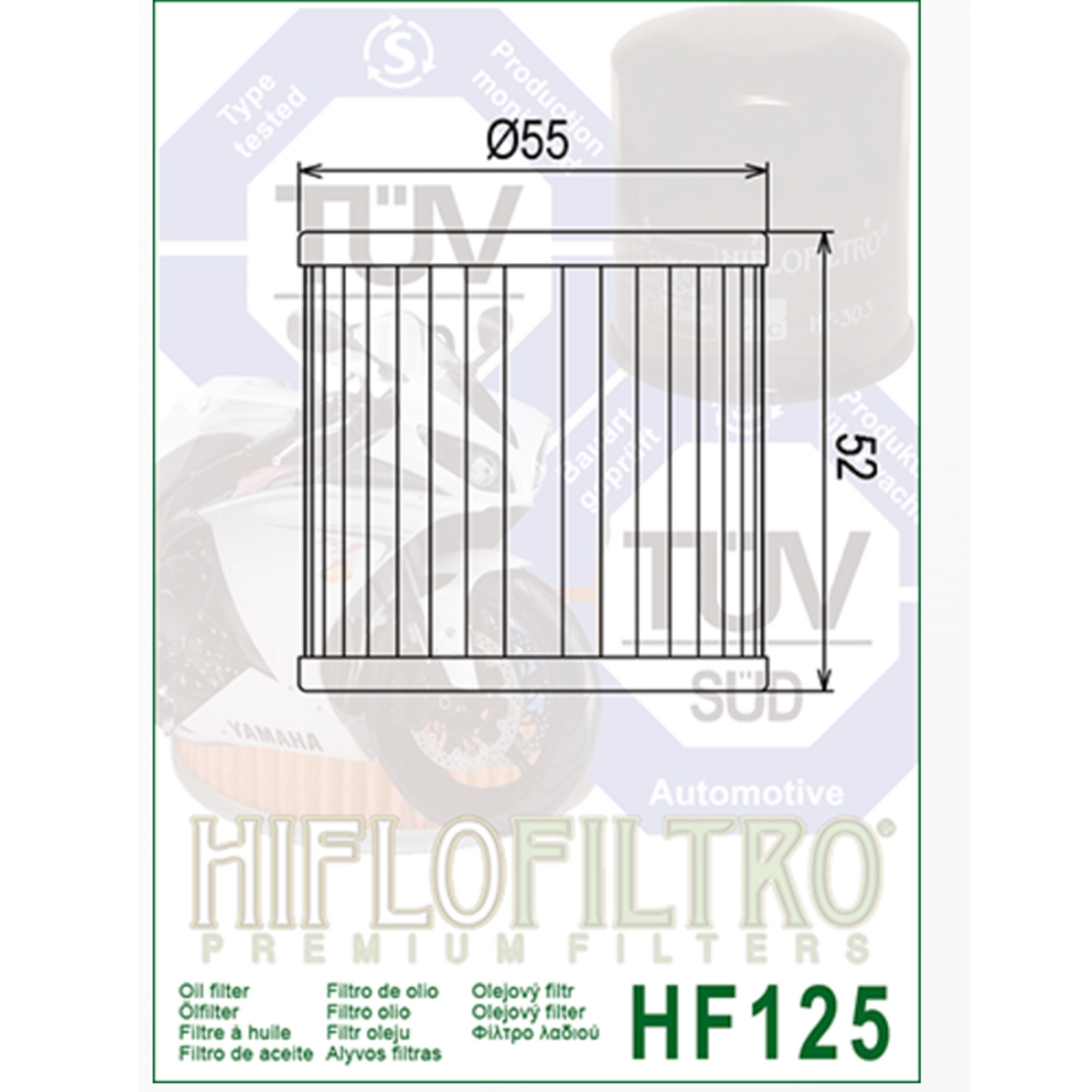 HIFLO HF125 Ölfilter für Kawasaki GPZ 305 Belt Drive 1984-89 Z250 1979-82 Z305