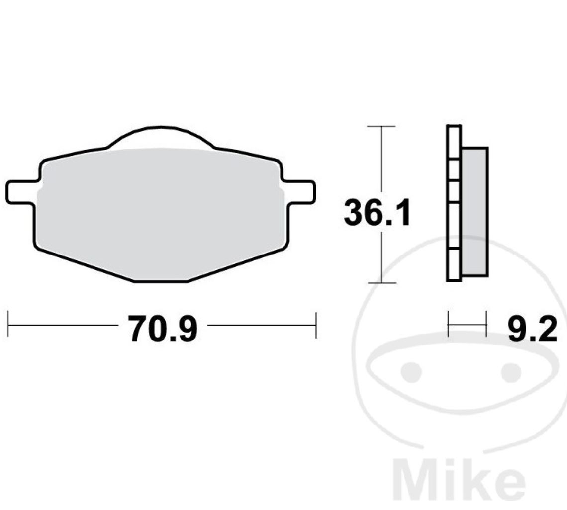 TRW MCB539SI Sintermetall Bremsbeläge Yamaha DT125 DT50 DT80 TT XT600 XTZ660 Gilera RC