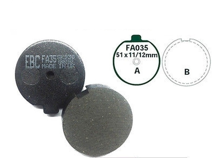 EBC FA035 Bremsbeläge vorne für Suzuki GS400 1977-1983 GS550 1977 GS750 1977-1979 GS850G 1979