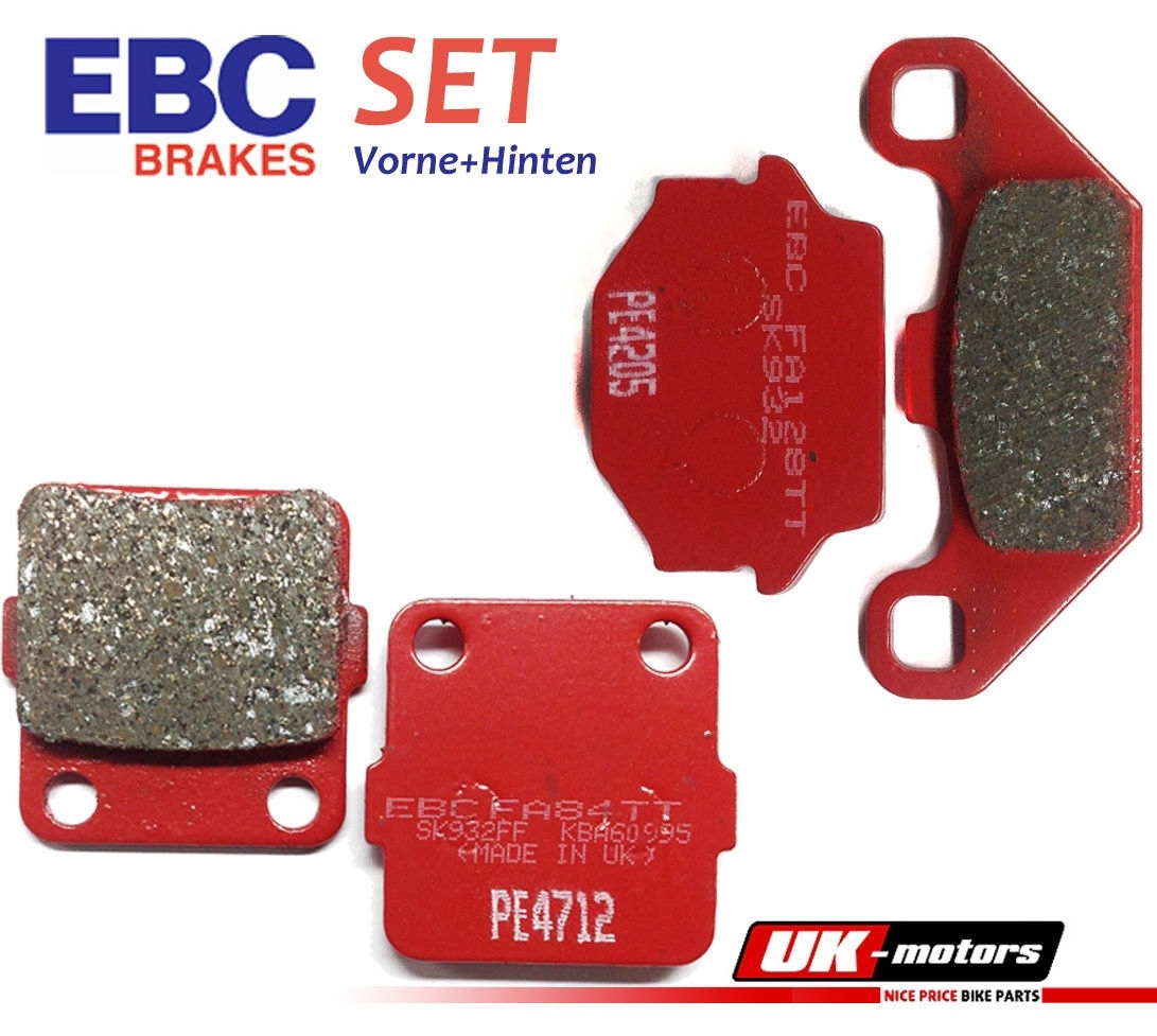 EBC Bremsbelagsatz für Kawasaki KFX 250 A 2000-2004 KEF 300 B 2001-2003 vorne+hinten