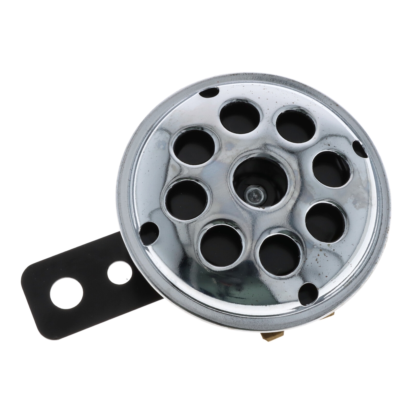 Hupe 6V für Motorrad Roller Quad ATV chrom mit schwarzem Kern bike signal 70 mm