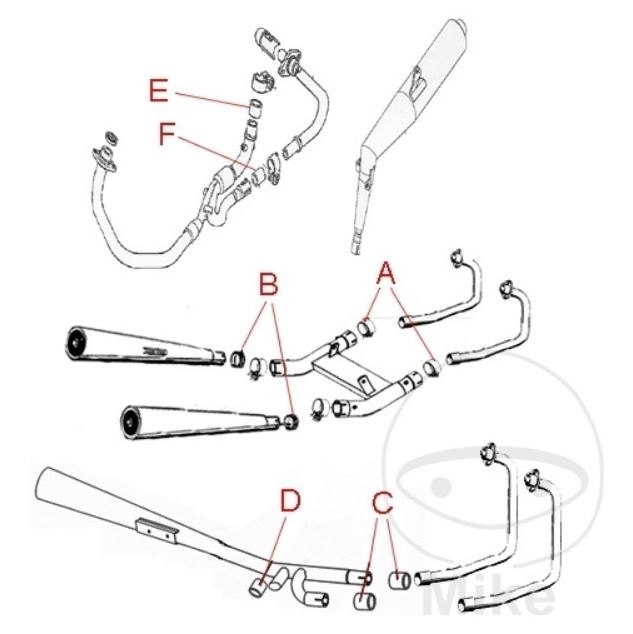 4x Auspuff Krümmerdichtung für Yamaha XJ650 XJ750 XJ900 Diversion XJR400 FZ750 FZR750