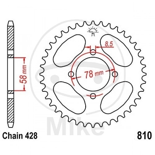 JT Kettenrad 37 Zähne Teilung 428 / JTR810.37
